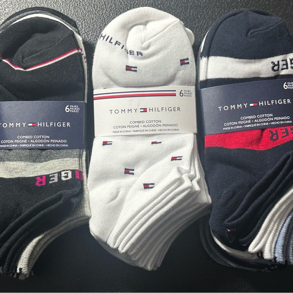 Tommy Hilfiger Men's Socks - Black, White, and Navy Collection